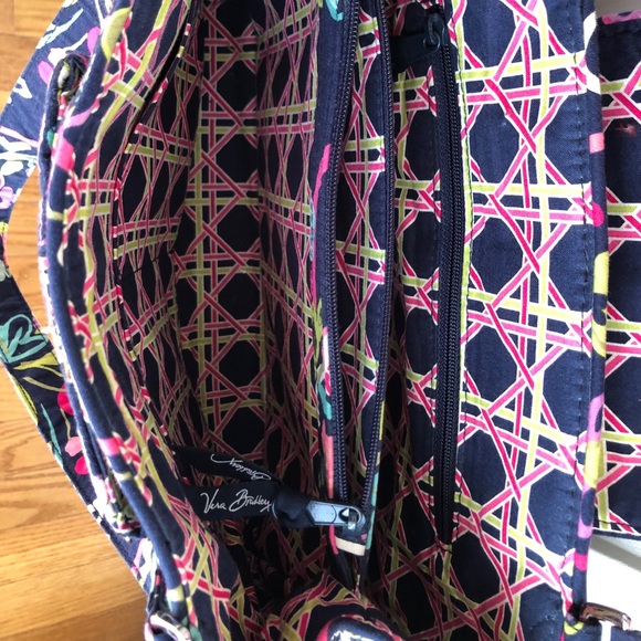 🌺Vera Bradley Ribbons Navy Blue Pattern Shoulder Bag🌺 - Picture 11 of 12
